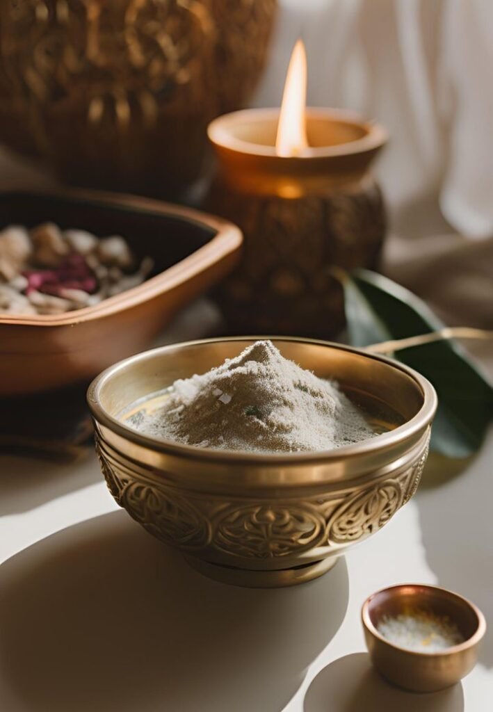 Encens de manne en poudre dans un sachet de 50g, utilisé pour attirer l'argent, la prospérité et purifier l'espace.